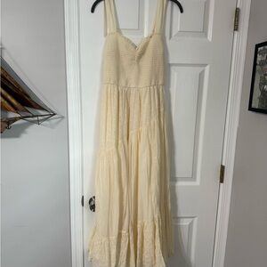 American Eagle Outfitters Cream Midi Dress